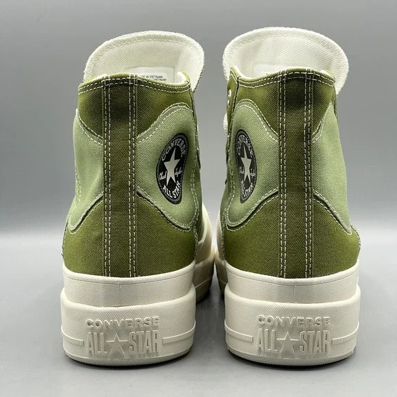Converse Men's 9.5 Sneakers Green CTAS Construct Hi Army Platform Street A03471C